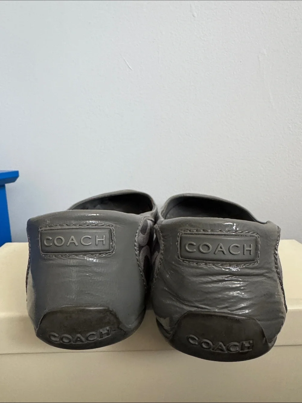 Coach Gray Signature Pattern Ballet Flats
